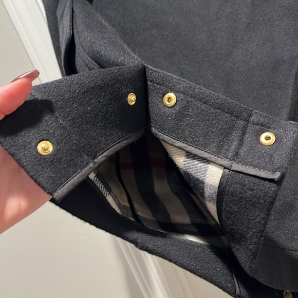 BURBERRY Brit “Blackwell' Wool Duffle Toggle Coat with hood Black size 6 - Picture 14 of 15